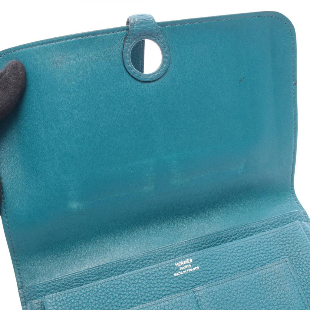 Hermes Bifold Wallet Dogon Duo GM Malachite Leather Green — view 7