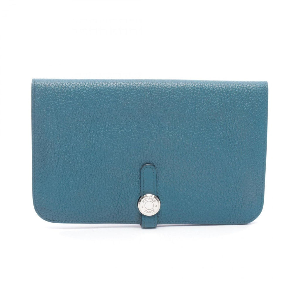 Hermes Bifold Wallet Dogon Duo GM Malachite Leather Green