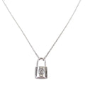 Louis Vuitton LV Logo Pendentif Lockit Necklace Padlock Silver