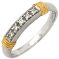 Dior Ring Diamond Combination Single Letter Yellow Gold Platinum Silver 53 18k