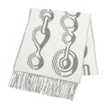 Hermes Muffler Dore Bagle Gray 100% Cashmere Fringe Accessories Scarf
