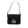 Fendi Mamma Bucket Shoulder Bag Black Cotton Canvas