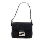 Fendi Mamma Bucket Shoulder Bag Black Cotton Canvas