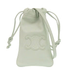 Celine Triomphe Drawstring Phone Pouch Leather Light Green Shoulder Bag