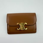 Celine Triomphe Card Holder Brown Leather Vintage — view 2