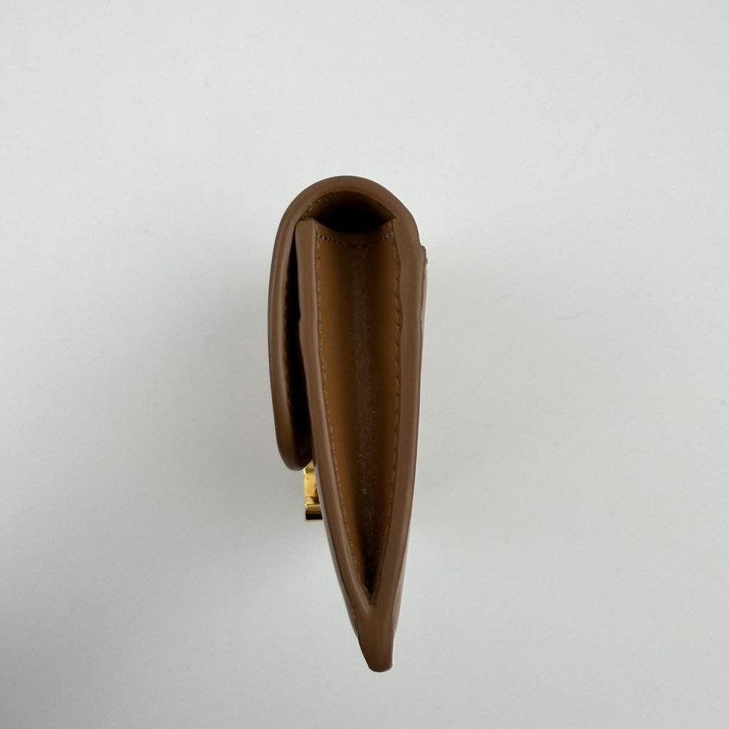 Celine Triomphe Card Holder Brown Leather Vintage — view 4