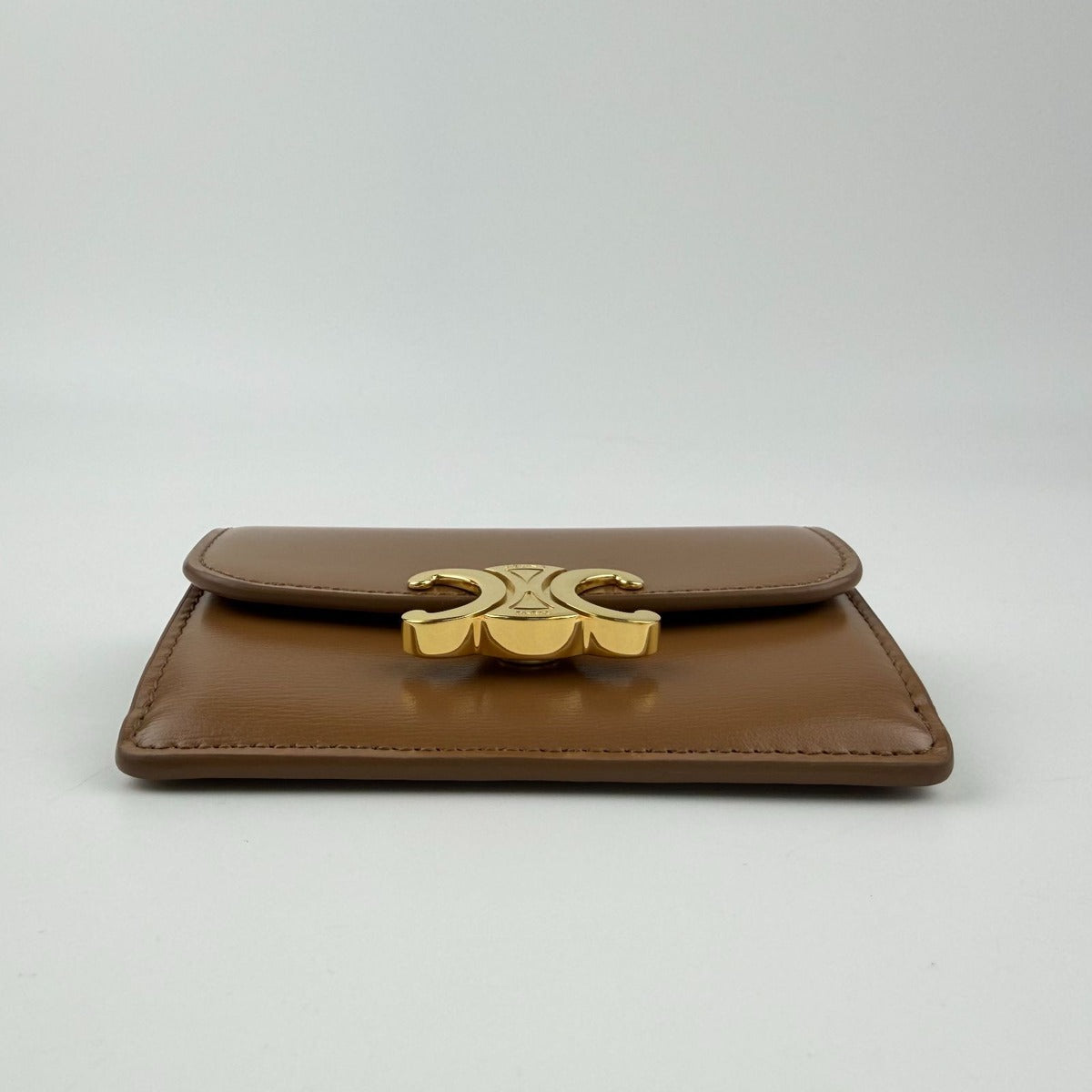 Celine Triomphe Card Holder Brown Leather Vintage — view 6