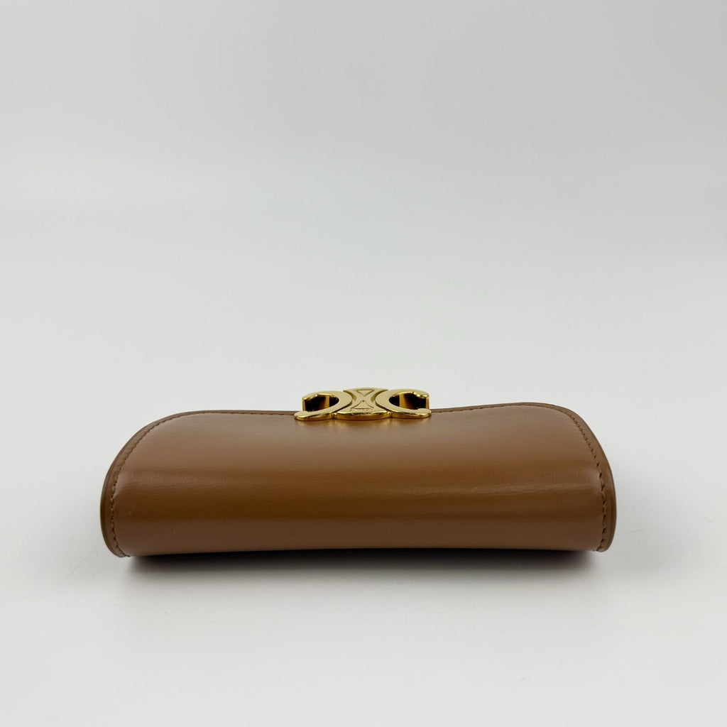 Celine Triomphe Card Holder Brown Leather Vintage — view 7
