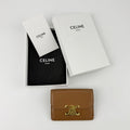 Celine Triomphe Card Holder Brown Leather Vintage