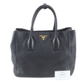 Prada Triangle Logo Leather Tote Shoulder