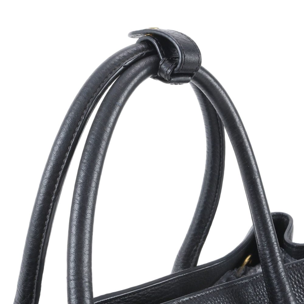 Prada Triangle Logo Leather Tote Shoulder — view 2