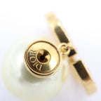 Dior Earrings Faux Pearl Rhinestone Pink — view 4