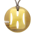 Hermes Buffalo Horn Necklace White Brown 0219 — view 3
