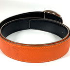 Hermes Belt Double H Logo Buckle Leather Orange — view 6