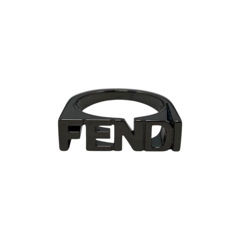 Fendi Ring Logo Letta 7 Aj272 M Size Black — view 3