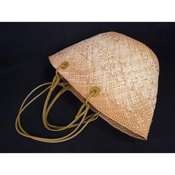 Loewe Anagram Straw Leather Basket Bag Handbag Tote Women Beige Ft0538 — view 5