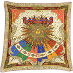 Hermes Scarf Pleated Carre Carpe DIEM Enjoy Your Day Silk Beige