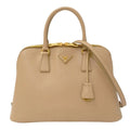 Prada 2-Way Shoulder Bag Saffiano Promenade Beige Commuting to School