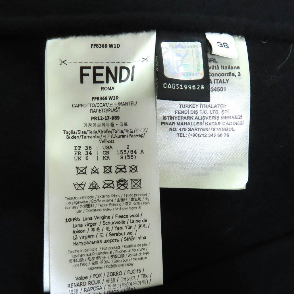 Fendi Ff8369 100% Wool Fox Fur Pocket No Collar — view 9