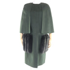 Fendi Ff8369 100% Wool Fox Fur Pocket No Collar