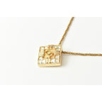 Christian Dior Necklace Vintage Logo Rhinestone Square — view 4