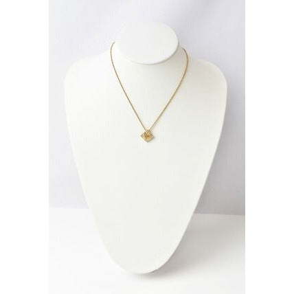 Christian Dior Necklace Vintage Logo Rhinestone Square — view 6