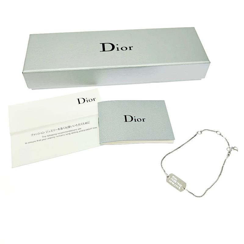 Christian Dior Dog Tag Plate Bracelet Silver — view 8