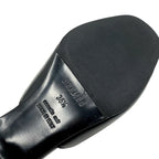 Hermes ELIA Sandals Shoes Leather Black Mule Circle Cut — view 8
