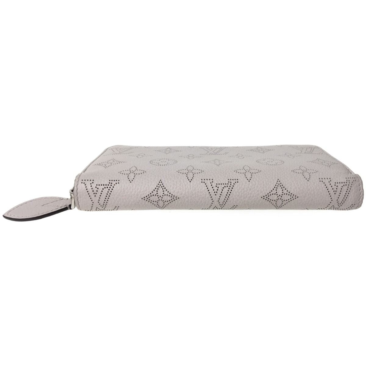 Louis Vuitton Round Zipper Long Wallet Monogram Mahina Light Gray — view 5