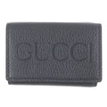 Gucci Leather Embossed Logo Compact Wallet Trifold Black