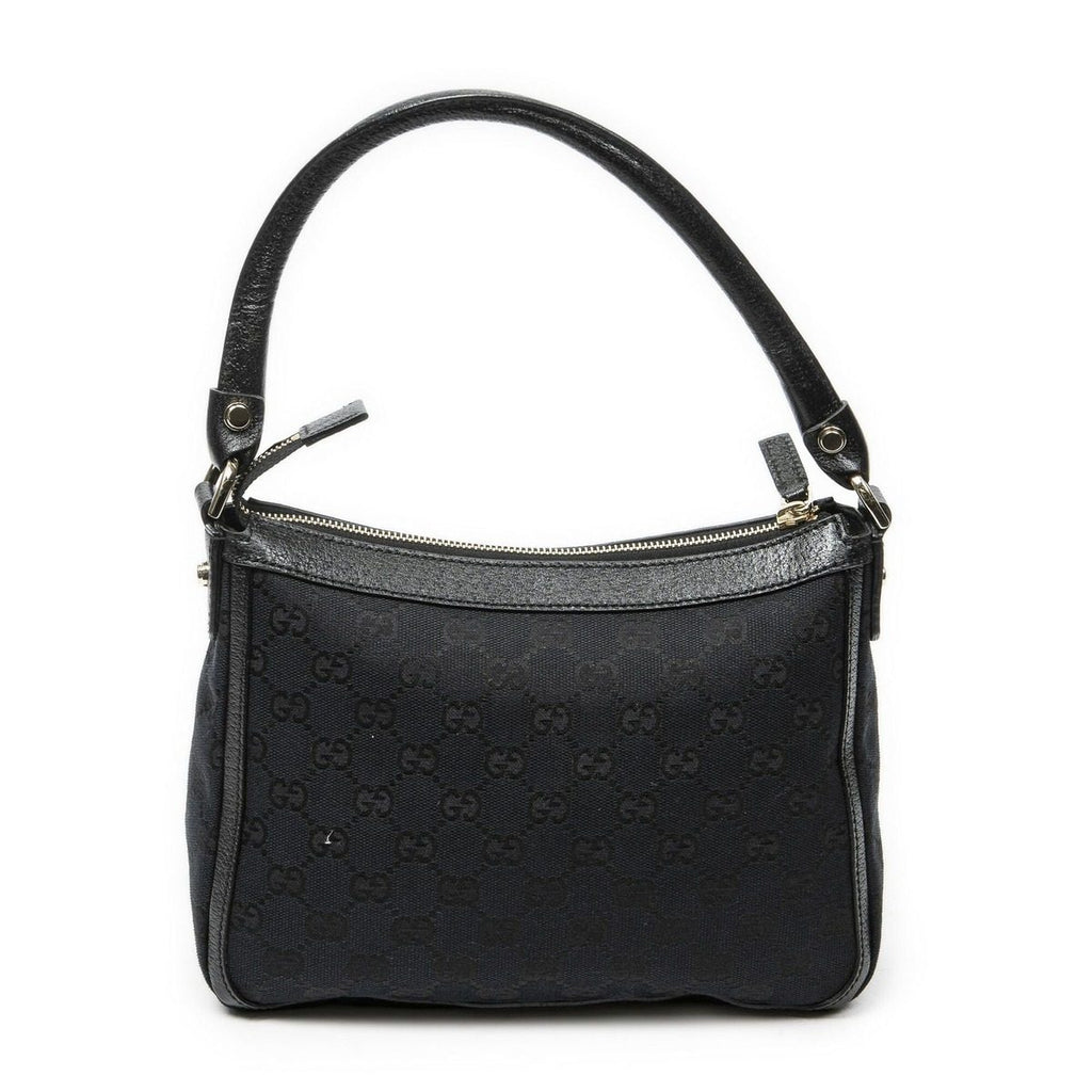 Gucci Small Abbey Top Handle Bag Black GG Canvas — view 5