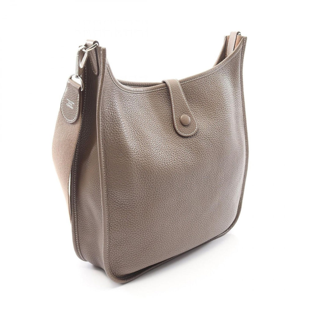 Hermes Shoulder Bag Evelyne 1 Anne GM Etoupe Leather — view 2