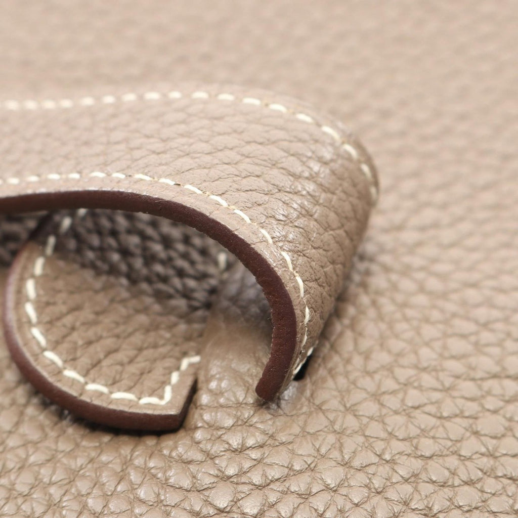Hermes Shoulder Bag Evelyne 1 Anne GM Etoupe Leather — view 7
