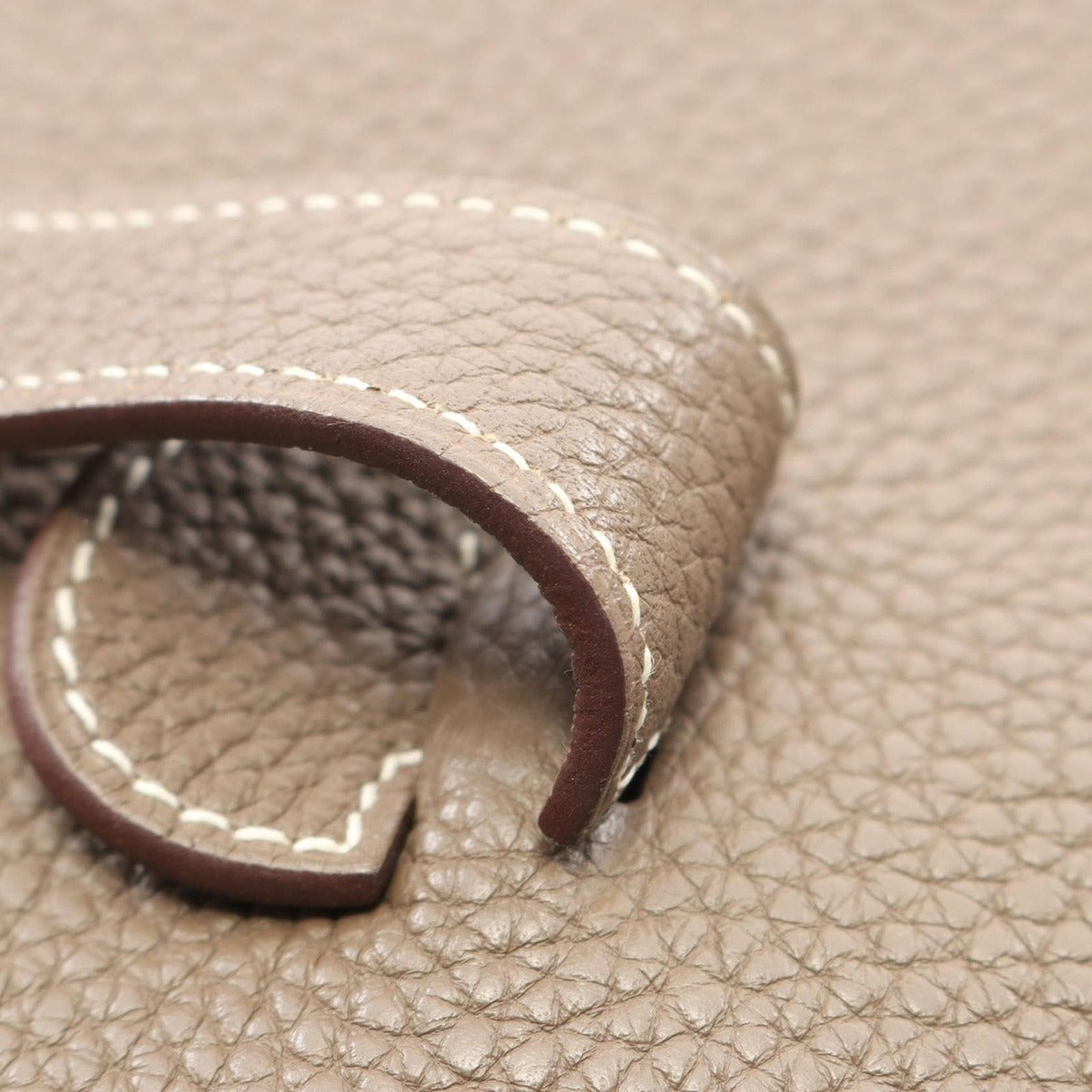 Hermes Shoulder Bag Evelyne 1 Anne GM Etoupe Leather — view 7
