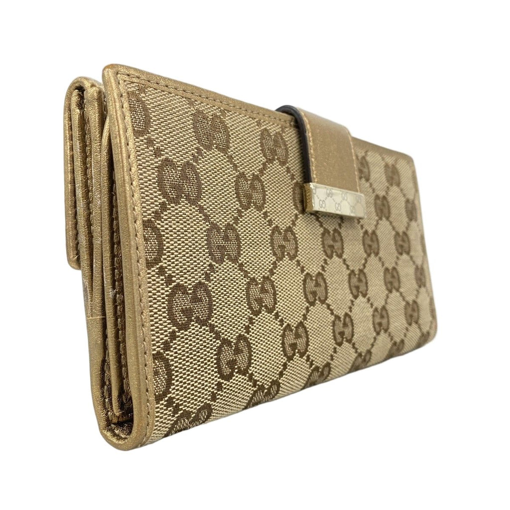 Gucci Wallet GG Canvas Brown Gold — view 2