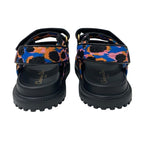 Christian Dioract Sandals Shoes Leather Black Multicolor Logo Velcro Strap — view 5