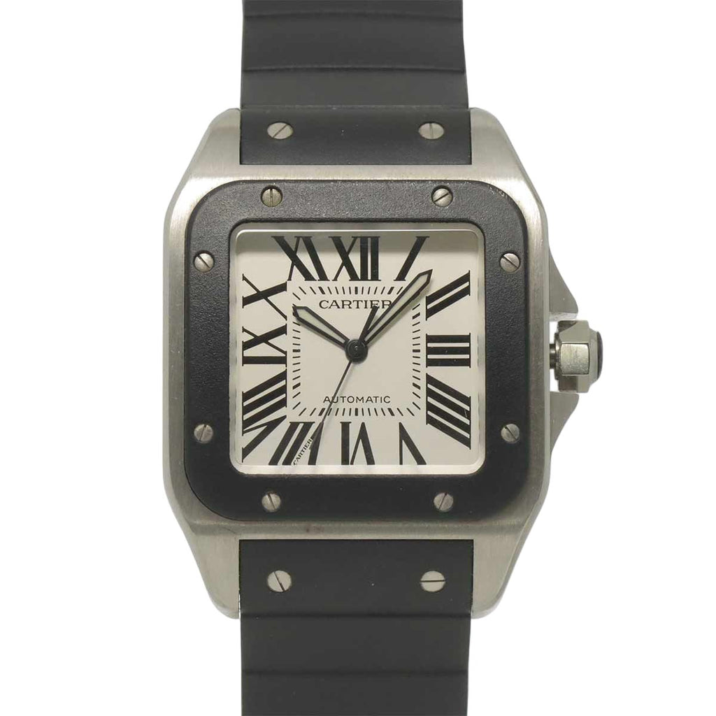 Cartier Santos 100 LM Watch Silver Automatic Winding