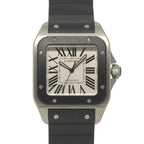 Cartier Santos 100 LM Watch Silver Automatic Winding