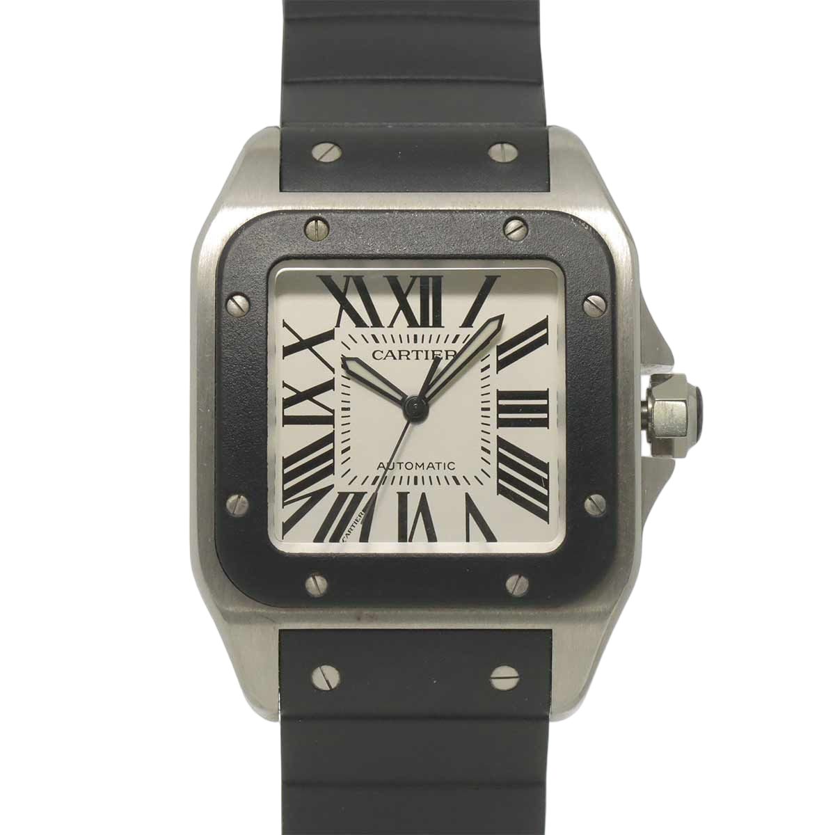 Cartier Santos 100 LM Watch Silver Automatic Winding