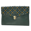 Prada Vr074 C Clutch Bag Second Pochette Studded Triangle Logo