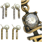 Dior Ja Earrings Gold GP Faux Pearl Rhinestone — view 6