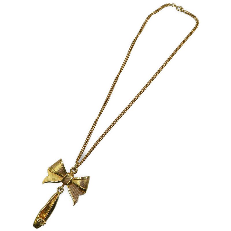 Celine Ribbon Pumps Metal Gold Necklace 0049 — view 3