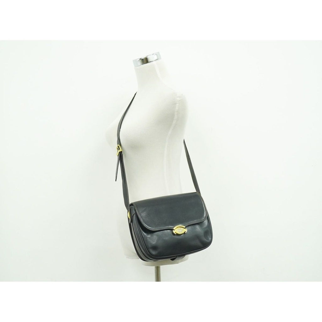 Gucci Interlocking Vintage Shoulder Bag Pochette Leather Navy — view 6