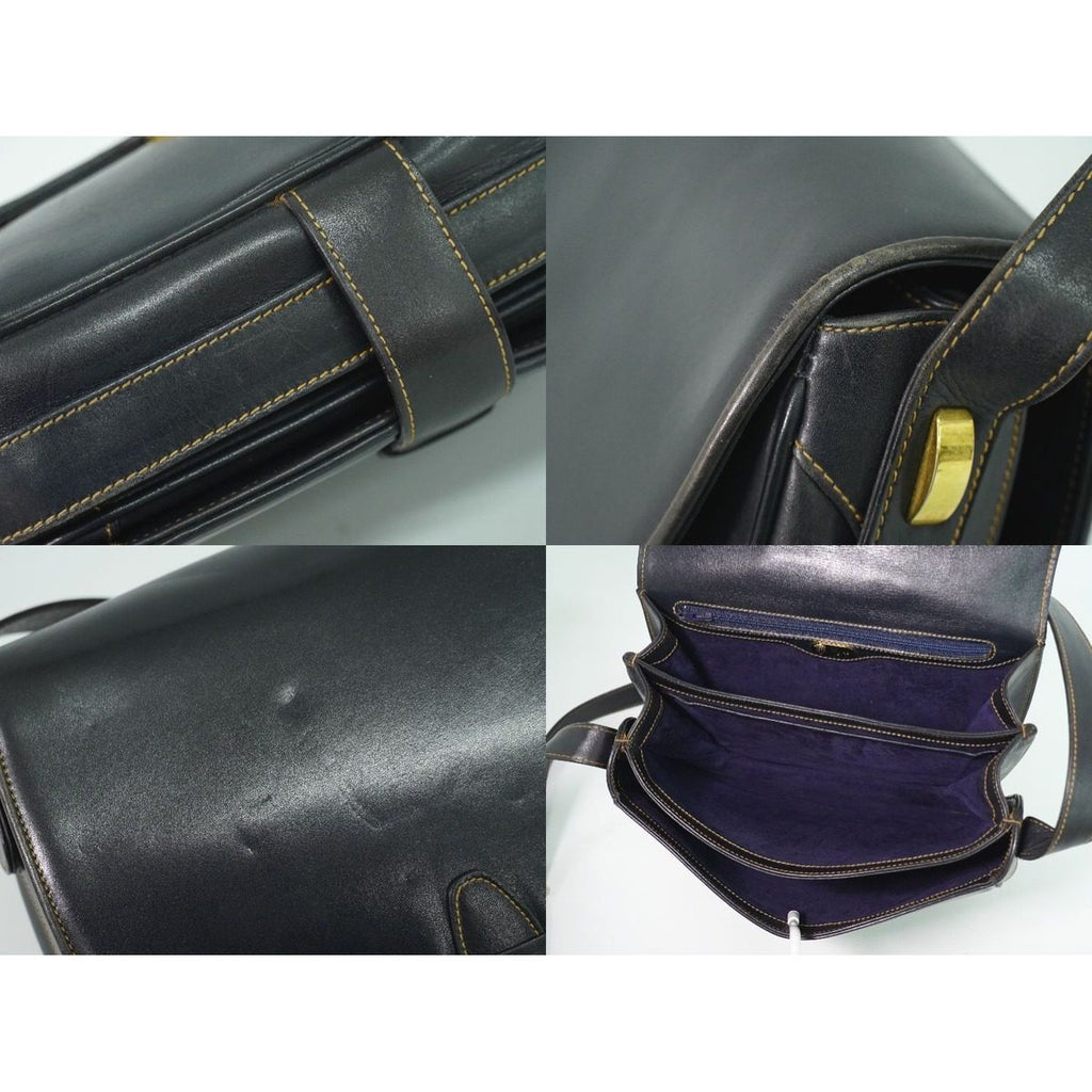 Gucci Interlocking Vintage Shoulder Bag Pochette Leather Navy — view 8