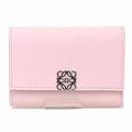 Loewe Anagram Vertical Wallet Small Trifold Pebble Grain Blossom