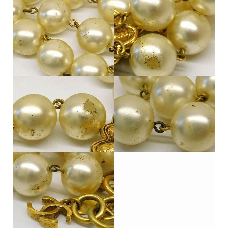 Chanel Vintage Faux Pearl Necklace Choker Antique 7 — view 4