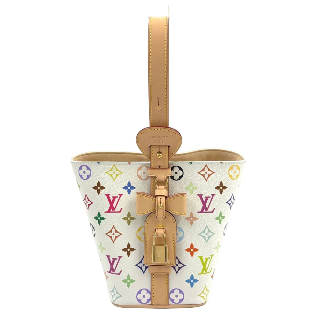 Louis Vuitton LV TM All in BB Shoulder Bag Leather White Multicolor Light Beige