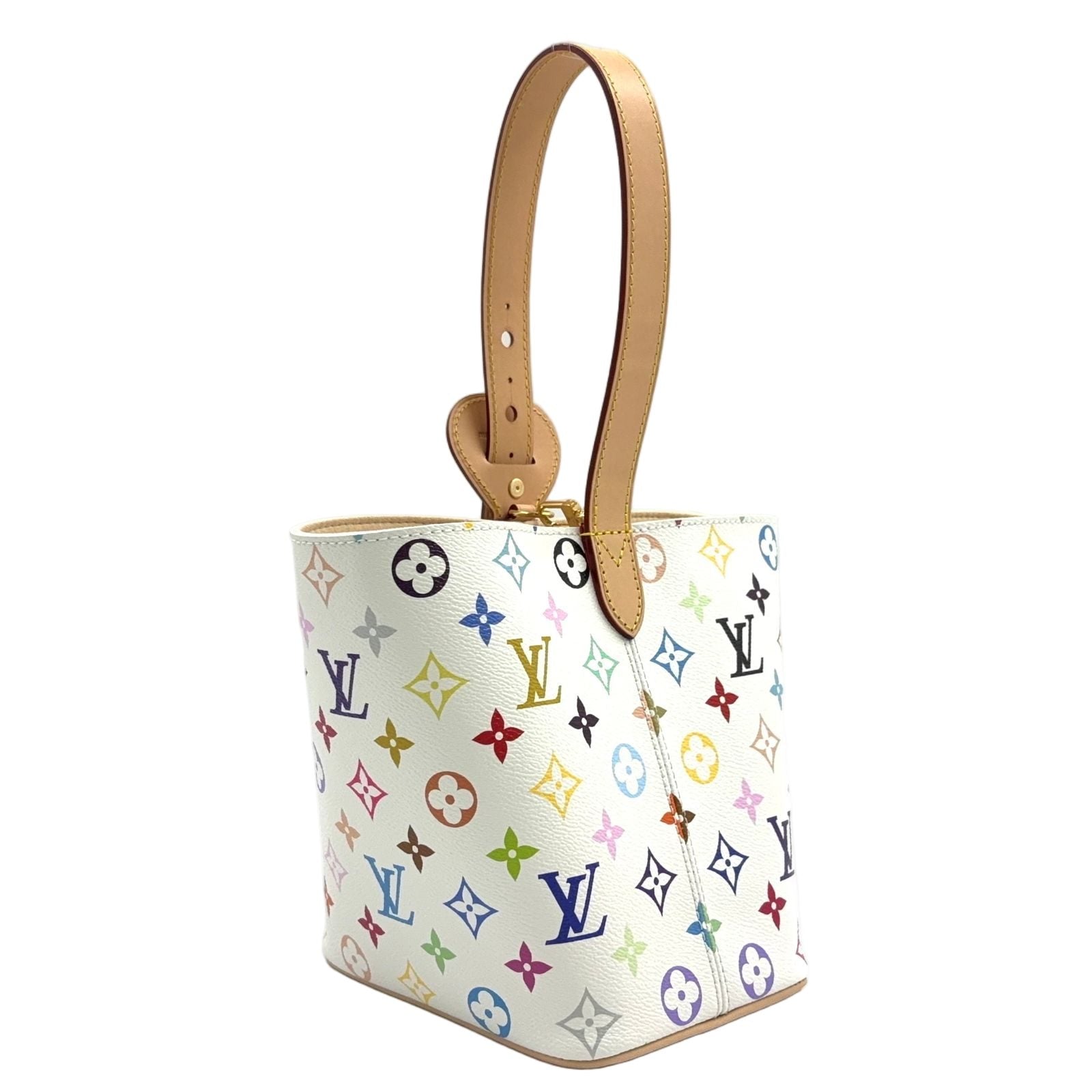 Louis Vuitton LV TM All in BB Shoulder Bag Leather White Multicolor Light Beige — view 2