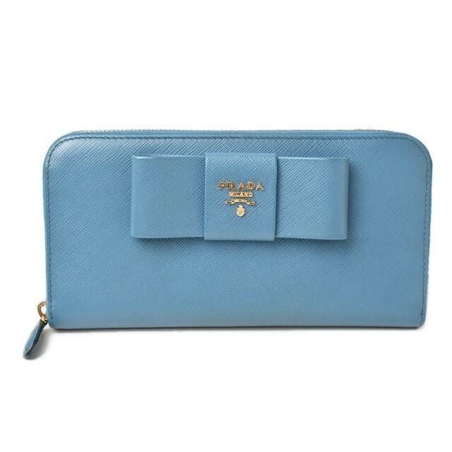 Prada Wallet Long 1 Ml506 Saffiano Fiocco Shape Pressed Leather