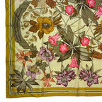 Hermes Scarf Carre 90 Silk Fleurs D'hellade Hellas Flower Yellow — view 5